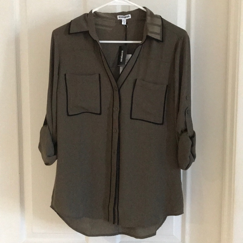 Express Button Down Blouse